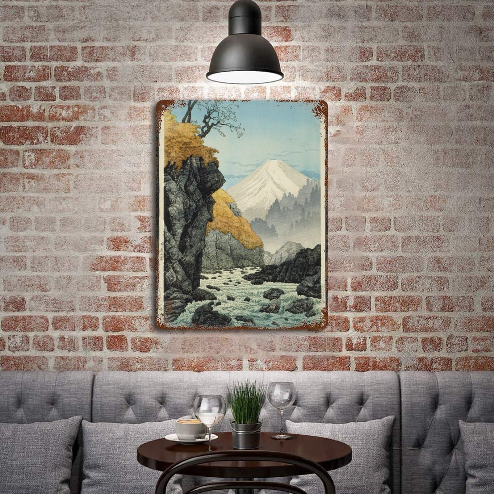 Amazon.co.jp: メタルプレート 富士山 浮世絵 浮世絵 ブリキ看板